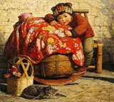 Li Zi Jian, Sibling Love, 1997, Oil on canvas