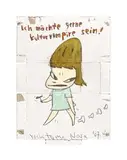 Yoshitomo Nara, Untitled (Ich möchte gerne Kulturvampire sein!), 2007, Colored pencile and acrylic on cardboard