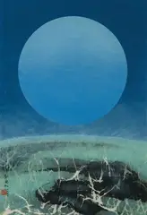 Liu Guosong, Moon's Metamorphosis D, 1970, Ink and color on paper