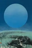 Liu Guosong, Moon's Metamorphosis D, 1970, Ink and color on paper