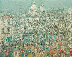 André Cottavoz, Montmartre, Le Sacré-Coeur, Oil on canvas