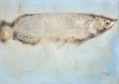 Max Chiwai Liu, Red Arowana, 1989, Mixed media on paper