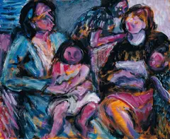 Family by Chang Wan-chuan, 1989, Oil on canvas, offered Oct 2003
