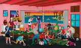 Cane, A Birthday Party, 2022, Acrylic on canvas