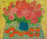 Wu Hao, Roses and Persimmons, 2008, Oil on canvas