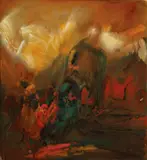 Abstract by Chu Teh-chun, 1965, Mixed media on paper, sold Nov 2004