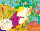 Walasse Ting, Kiss me, Kiss me, 1974, Acrylic Crayon on cardboard