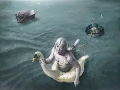 Kuo Wei-kuo, Swan Swim Ring, 2009, Oil on canvas