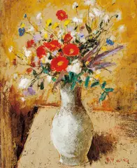 Wang Shou-ying, Vase of Flowers, 1983, Oil on canvas