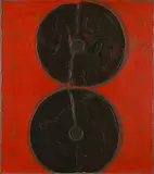 Su Xiaobai, Double Circularity, 2007, Oil on board, lacquer on linen cloth
