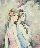 Bernard Charoy, Lou et Lola, 2014, Oil on canvas