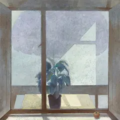 Wang Yan Cheng, Fenêtre, plante et grenade, 1995, Oil on canvas