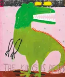 Gabrielle Graessle, The King is Dead, 2022, Acrylic, spray and glitter on canvas