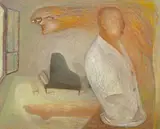 Fu Ching-Li, Le Piano Dans L’atelier, 1990, Oil on canvas