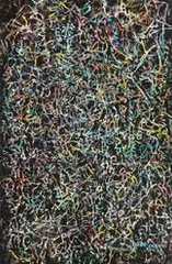 Script Style Calligraphy by George Chann, c. 1970s, Oil on canvas, sold Dec 2020