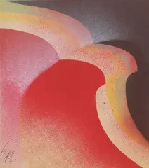 Kazuo Shiraga, Wave Line, 1969, Spray on paper
