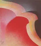 Kazuo Shiraga, Wave Line, 1969, Spray on paper