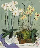 White Phalaenopsis by Pang Jiun, 2007, Oil on canvas, sold Dec 2013
