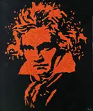 Xue Song, The Glowing Beethoven, 2008, Mixed media on canvas, collage