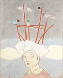 Stéphane Dauthuille, Fool's Head, Children with Birds, 2015, Mixed media on canvas