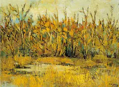 Yang Hsing-sheng, Green Landscape, Oil on canvas