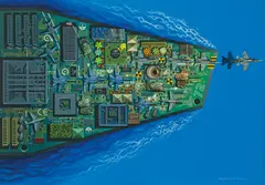 Catur Binaprasetyo, Abraham Lincoln Membelah Samudra (Abraham Lincoln Exploring the Ocean), 2009, Acrylic on canvas