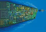 Catur Binaprasetyo, Abraham Lincoln Membelah Samudra (Abraham Lincoln Exploring the Ocean), 2009, Acrylic on canvas