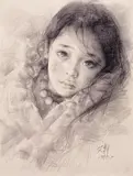 Ai Xuan, Tranquil Frozen Land, 1995, Charcoal on paper