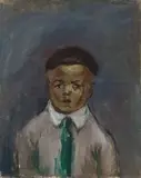 George Chann, Boy with Green Tie, Oil on canvas
