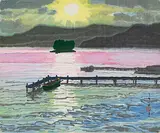 Ma Pai-sui, Dawn, 1993, Watercolor on cotton