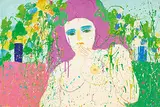 Kiss Me Kiss Me No.1 by Walasse Ting, 1975, Acrylic on paper, sold Jun 2016