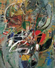 Abstract by Michell Hwang, 1993, Oil on canvas, sold Jun 2009