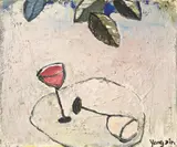 Yang Din, Wine Glasses, 1993, Oil on canvas