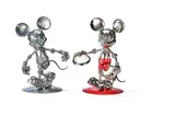 Hajime Sorayama, Future Mickey Retro (a set of 2), 2004, Zinc, 0823 (silver); 1/1000 (red)