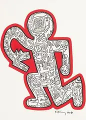 Untitled by Keith Haring, 1984, Marker pen on paper, sold Jul 2020