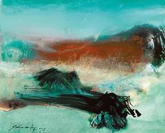 John Way, Abstract World 3, 1976, Oil on paper