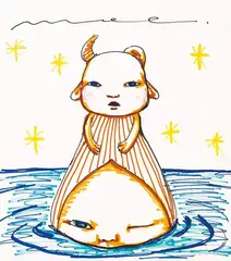 Moe Nakamura, Untitled, Marker on cardboard