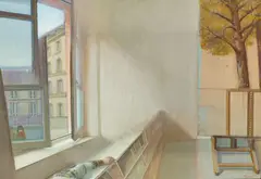 Intérieur, Paris by Taï Hoi-Ying, 1981, Oil on wooden board, sold Jun 2014