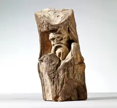 Hsiao Yi, Dharma, 1987, Wooden sculpture