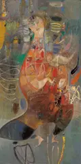 Bird by Michell Hwang, 1992, Oil on canvas, sold Dec 2007