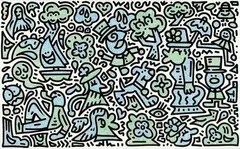 A Sunday Afternoon on the Island of La Doodle by Sam Cox, 2019, Acrylic on canvas, sold Jun 2022
