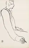 Sanyu, Figure (Male), Ink on paper