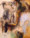 Chihung Yang, The Birth of Flowers, Charcoal and acrylic on canvas