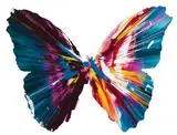 Spin Painting- Butterfly by Damien Hirst, 2009, Acrylic, metallic paint on paper, sold Dec 2022