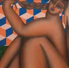 Georgia Dymock, Pulling Plait, Sucking Straw (part one), 2022, Oil on linen