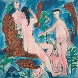 Yu Peng, Wind Moon Eternity, 1993, Ink and color on paper
