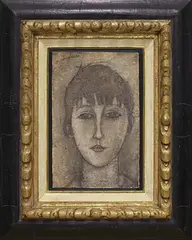 Amedeo Modigliani, Portrait d’une jeune fille, 1917-1918, Gouache, pastel, crayon and mixed media on carton