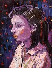 Toru Kuwakubo, Woman under Red Star Light, 2006, Oil on canvas