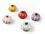 Pumpkins (a set of 5) by Yayoi Kusama, 2002, Porcelain, edition 125/130, sold Jun 2019