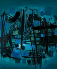 Chu Teh-chun, Composition No. 51 - Mille vies se cachent dans le bois, 1960, Oil on canvas